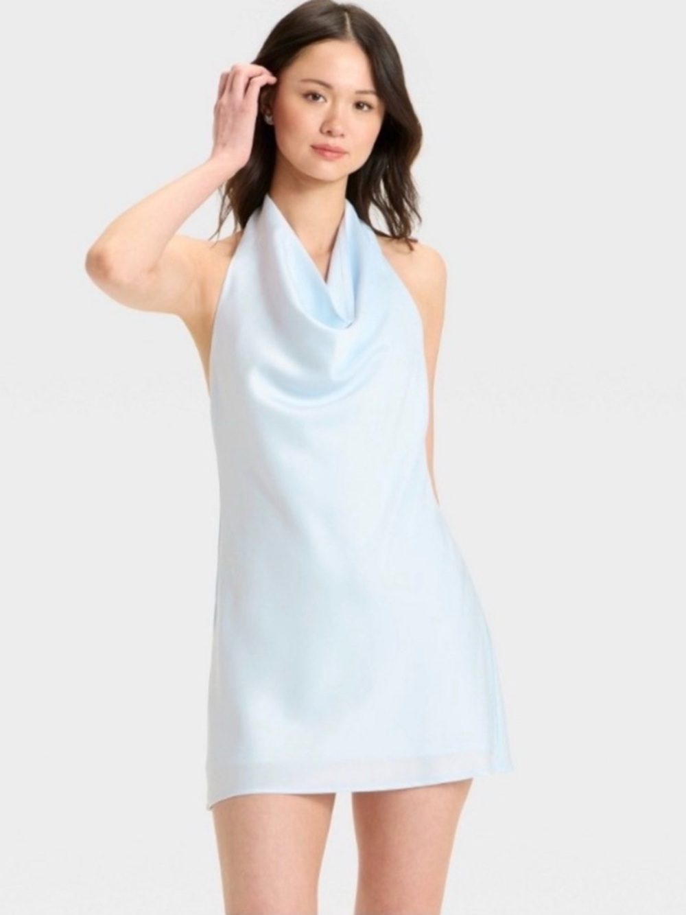 wild fable Light Blue Satin Dress Label Detail